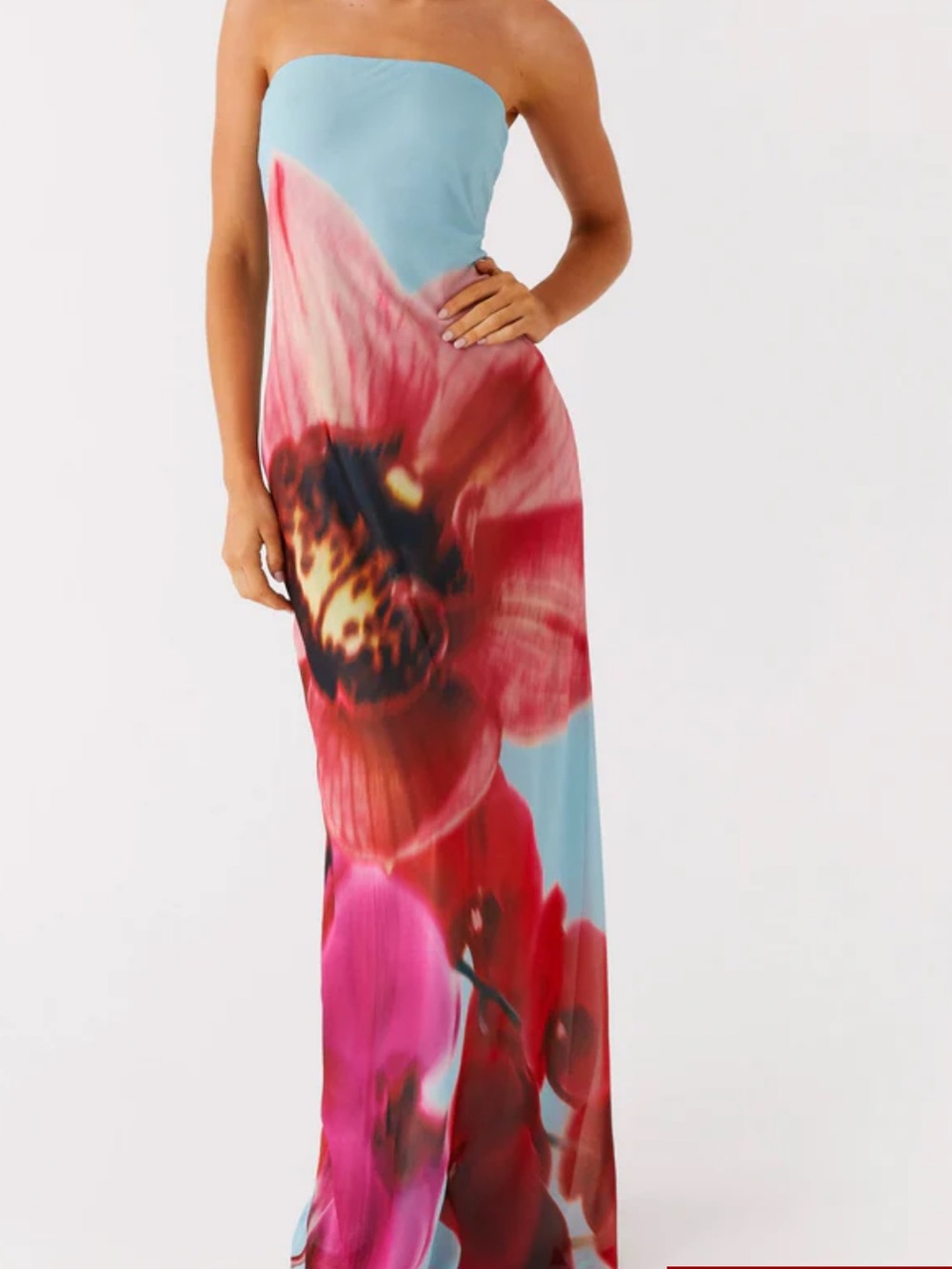 Peppermayo Strapless Amelle Maxi Dress - Turquoise Bloom - Picture 4 of 10